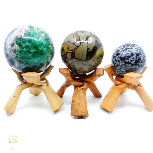 Hand Carved Sphere Stands | Medium