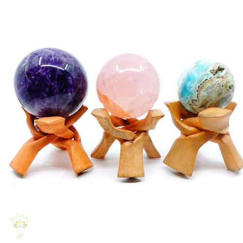 Hand Carved Sphere Stands | Small