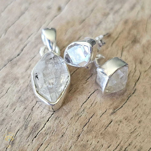 Herkimer Diamond Pendant & Earring Set | Attunement Set