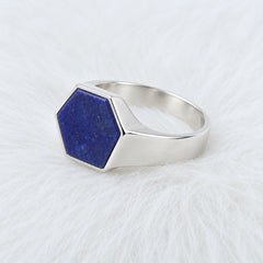Men’s Natural Lapis Lazuli Sterling Silver Ring