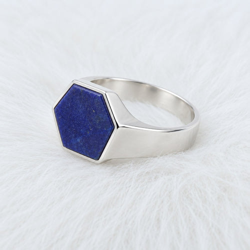 Men’s Natural Lapis Lazuli Sterling Silver Ring