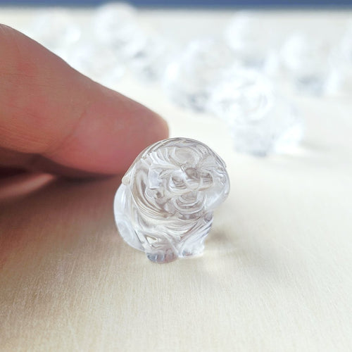 Himalayan Natural Quartz - A Grade Baby Tiger Carvings | Snow Tiger