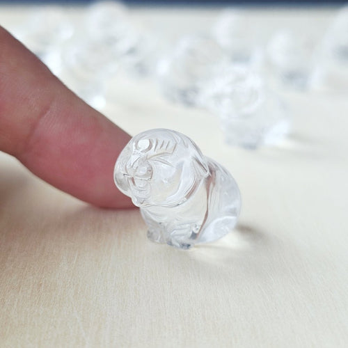 Himalayan Natural Quartz - A Grade Baby Tiger Carvings | Snow Tiger