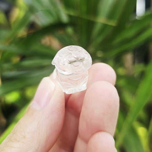 Himalayan Natural Quartz - A Grade Baby Tiger Carvings | Snow Tiger