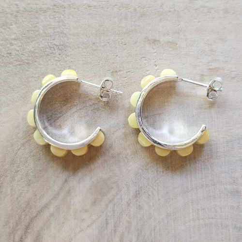 Honeycomb Natural Amber Earrings | Celestial Sun