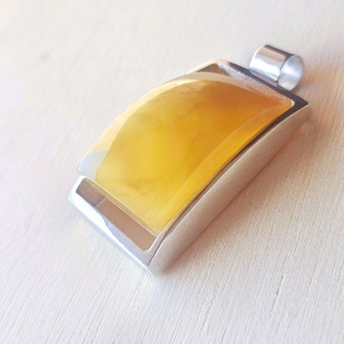 Honeycomb Natural Amber Pendant | Solar Whisper