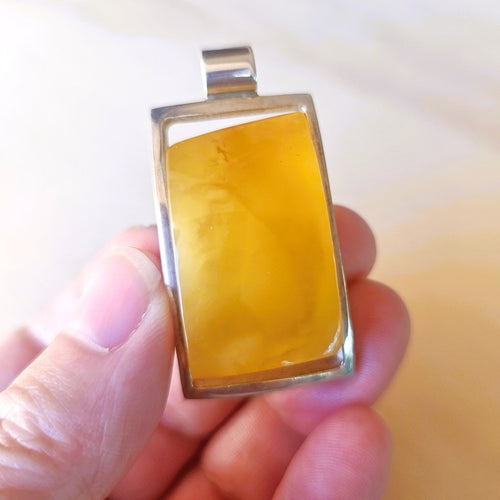 Honeycomb Natural Amber Pendant | Solar Whisper