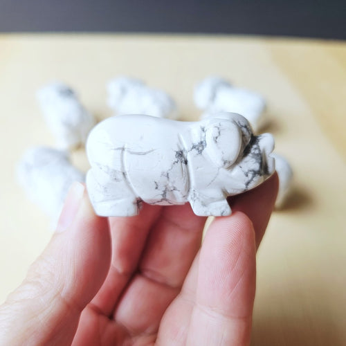 Howlite Pig | The Peaceful Prosperity Pig