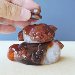 Hubei Agate Teapot With Bird Lid | Birds And Blossum