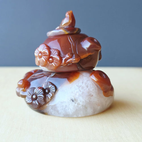 Hubei Agate Teapot With Bird Lid | Birds And Blossum
