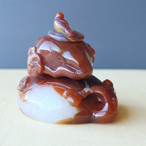 Hubei Agate Teapot With Bird Lid | Birds And Blossum