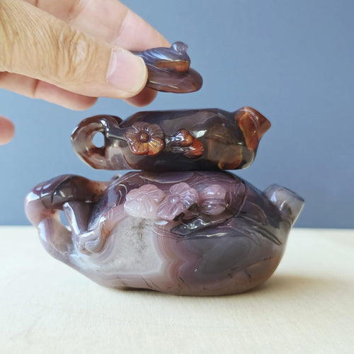 Hubei Agate Teapot With Bird Lid | Tea For Two