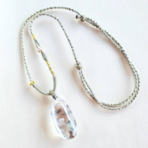 Inclusion Quartz Reverse Etched Jellyfish | Necklace