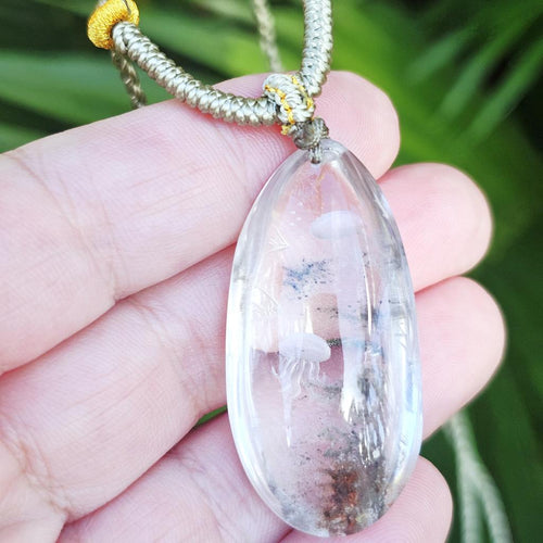 Inclusion Quartz Reverse Etched Jellyfish | Necklace