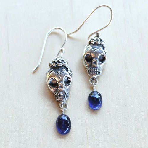 Iolite Skull Earrings | Queen Of Shadows