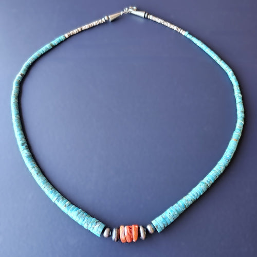 Kingman Turquoise Navajo Necklace | Navajo Artistry