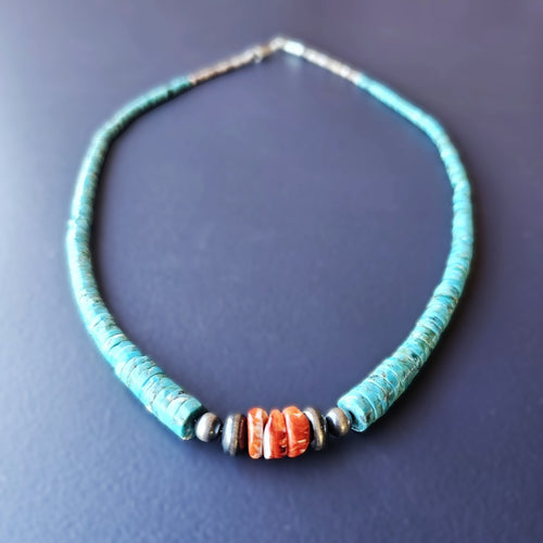 Kingman Turquoise Navajo Necklace | Navajo Artistry