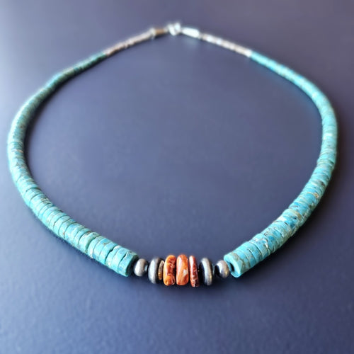 Kingman Turquoise Navajo Necklace | Sacred Artistry