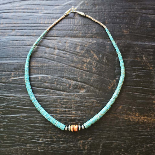 Kingman Turquoise Navajo Necklace | Sacred Artistry