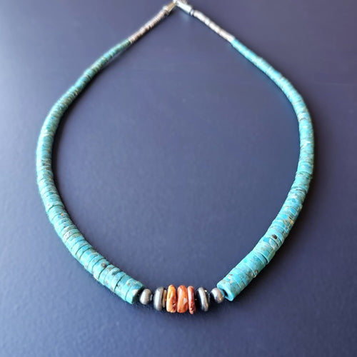 Kingman Turquoise Navajo Necklace | Sacred Artistry