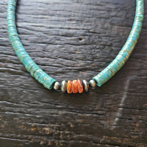 Kingman Turquoise Navajo Necklace | Sacred Artistry