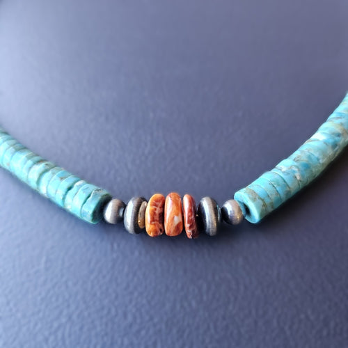 Kingman Turquoise Navajo Necklace | Sacred Artistry