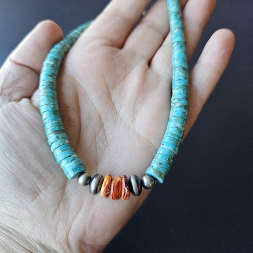 Kingman Turquoise Navajo Necklace | Sacred Artistry