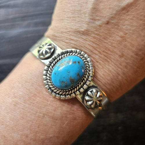 Kingman Turquoise Sterling Silver Cuff | Sacred Art