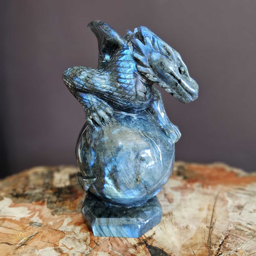 Labradorite Dragon On Sphere