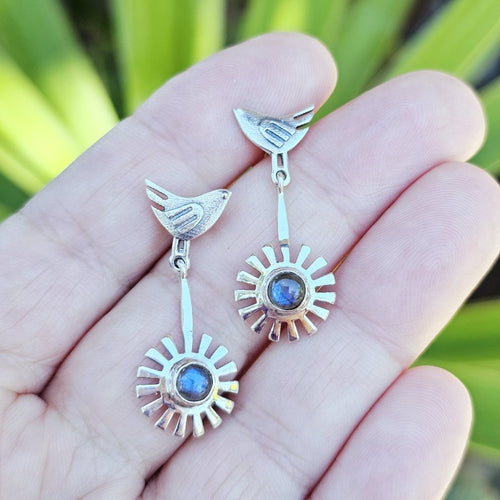 Labradorite Earrings | Golden Flight