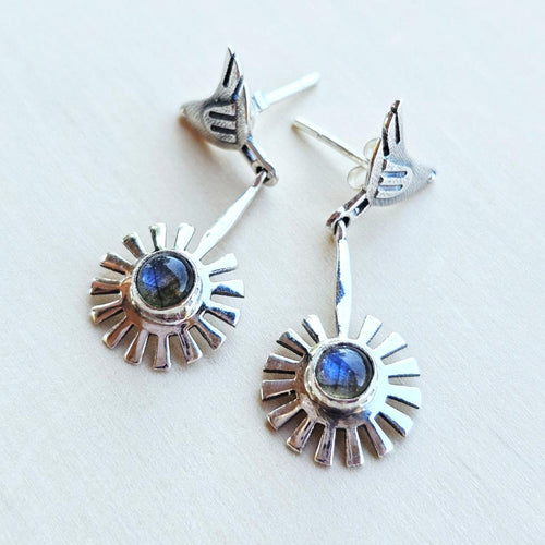 Labradorite Earrings | Golden Flight