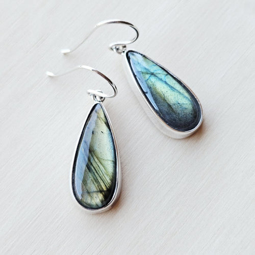 Labradorite Earrings | Golden Horizon