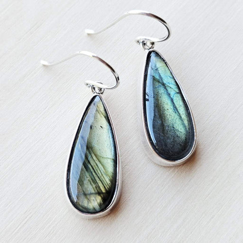 Labradorite Earrings | Golden Horizon
