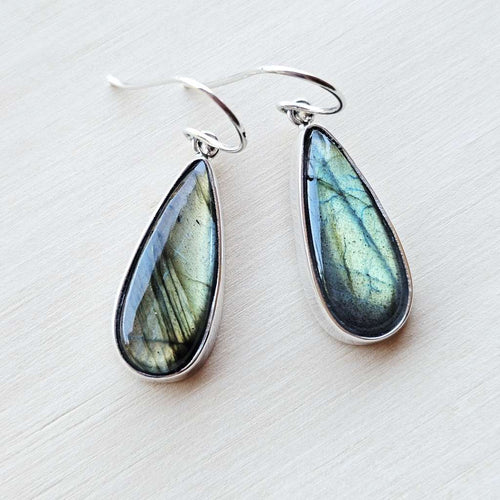 Labradorite Earrings | Golden Horizon