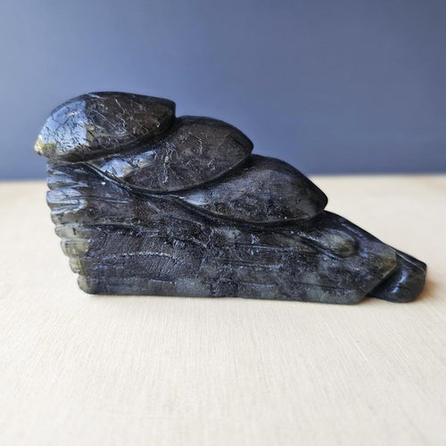 Labradorite Mushroom Carving | Flashcap Trio