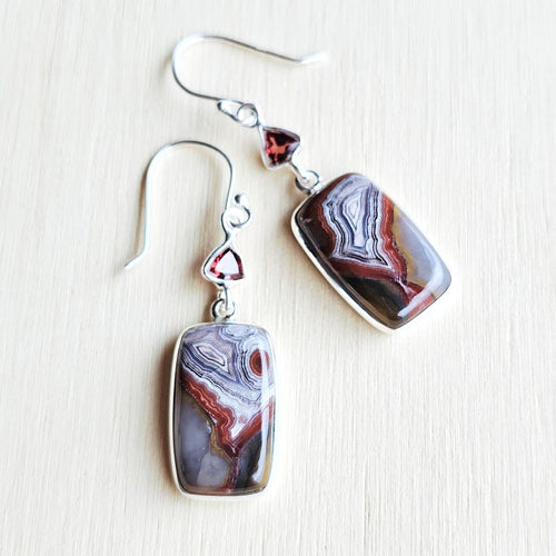 Laguna Lace Agate & Garnet Earrings | Bands Of Balance