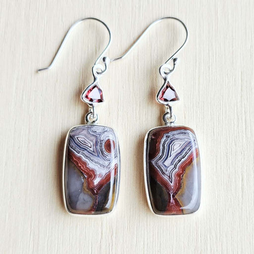 Laguna Lace Agate & Garnet Earrings | Bands Of Balance