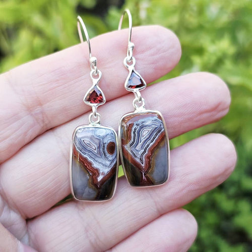 Laguna Lace Agate & Garnet Earrings | Bands Of Balance