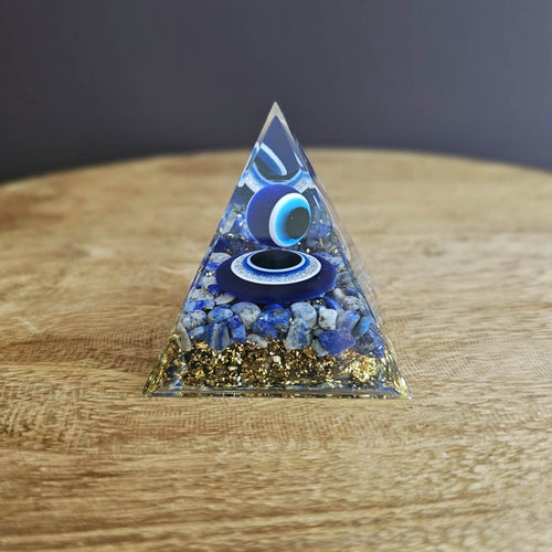 Lapis Lazuli Evil Eye | Orgonite Pyramid