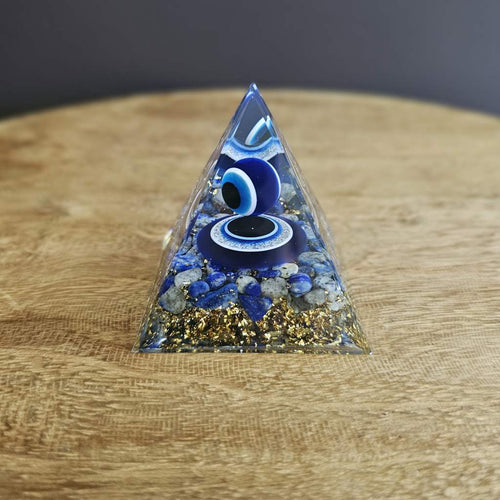 Lapis Lazuli Evil Eye | Orgonite Pyramid