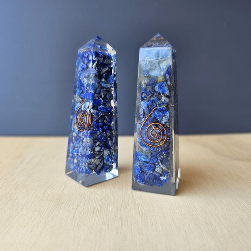Lapis Lazuli Orgonite Obelisk | The Blue Oracle Pillar