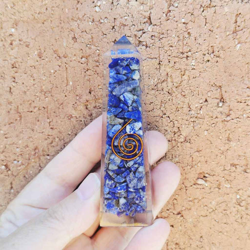 Lapis Lazuli Orgonite Obelisk | The Blue Oracle Pillar