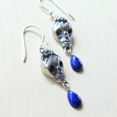 Lapis Lazuli Skull Earrings | Ancient Soul