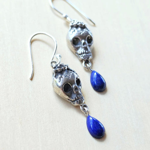 Lapis Lazuli Skull Earrings | Ancient Soul