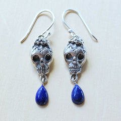 Lapis Lazuli Skull Earrings | Ancient Soul