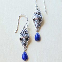 Lapis Lazuli Skull Earrings | Ancient Soul
