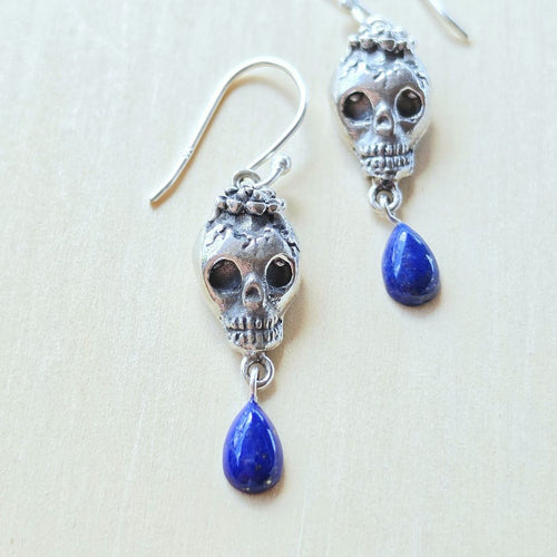 Lapis Lazuli Skull Earrings | Ancient Soul