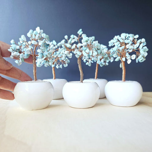 Larimar Crystal Tree | Little Pot Of Serenity