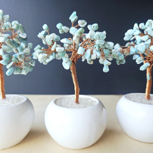 Larimar Crystal Tree | Little Pot Of Serenity