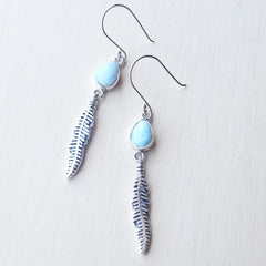 Larimar Feather Earrings | Spirit Flight